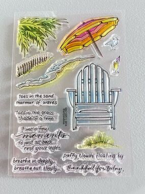 Stampendous Clear Stamps Beach Scene  Adirondack Chair & Umbrella